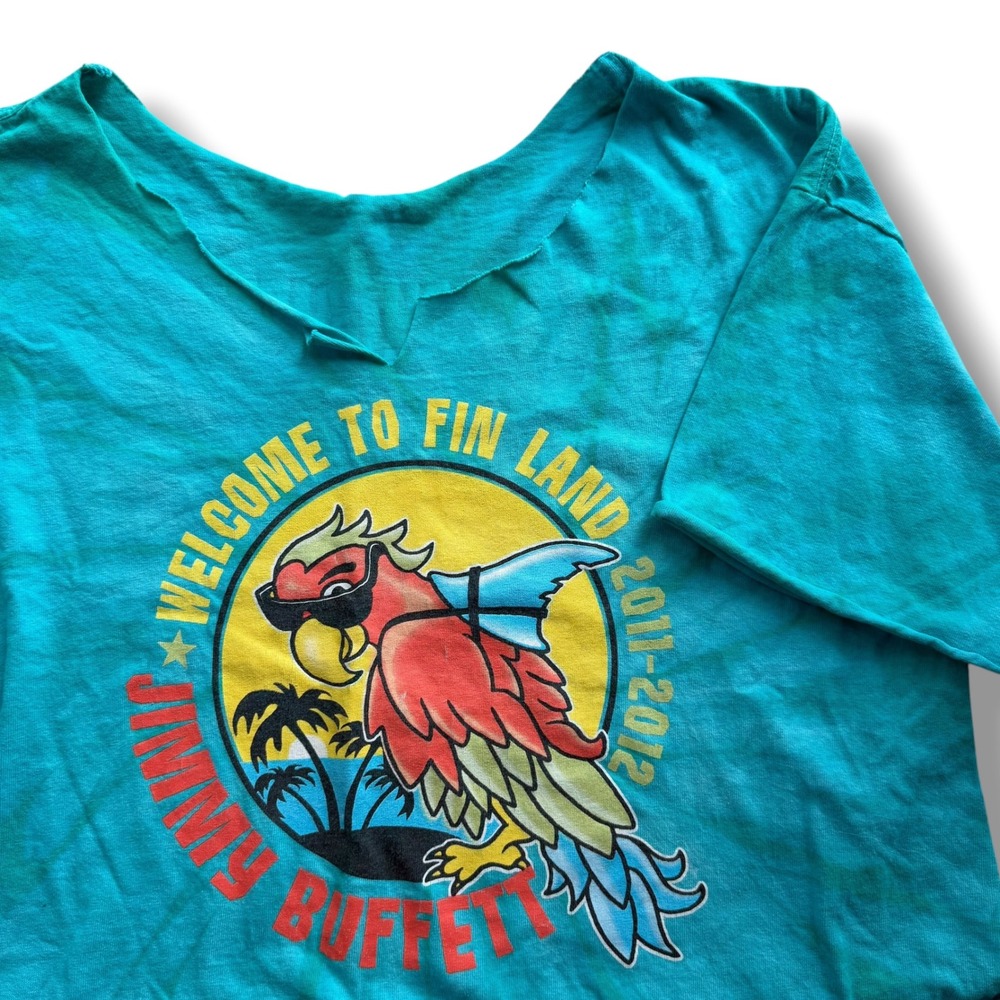 Jimmy Buffett Turquoise Welcome to Fin Land Tour 2011-2012 Crop Graphic‎ T-Shirt